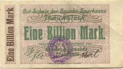 Traunstein - Bezirks-Sparkassa - 9.11.1923 - 1 Billion Mark