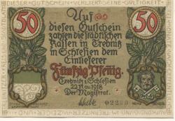 Trebnitz (heute: PL-Trzebnica) - Stadt - 22.11.1918 - 50 Pfennig