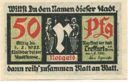 Treffurt - Stadt - 1.6.1921 - 1.2.1922 - 50 Pfennig