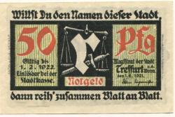 Treffurt - Stadt - 1.6.1921 - 1.2.1922 - 50 Pfennig