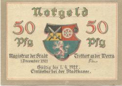 Treffurt - Stadt - 1.12.1921 - 1.4.1922 - 50 Pfennig