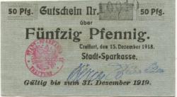 Treffurt - Stadt-Sparkasse - 15.12.1918 - 31.12.1919 - 50 Pfennig