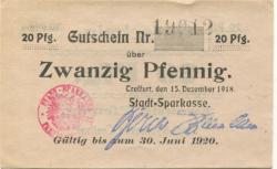 Treffurt - Stadt-Sparkasse - 15.12.1918 - 30.6.1920 - 20 Pfennig