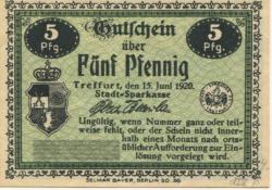 Treffurt - Stadt-Sparkasse - 15.6.1920 - 5 Pfennig