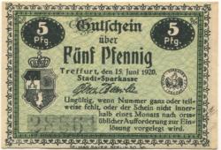 Treffurt - Stadt-Sparkasse - 15.6.1920 - 5 Pfennig