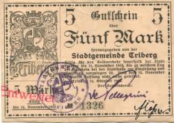 Triberg - Stadt - 15.10.1918 - 15.11.1918 - 5 Mark 