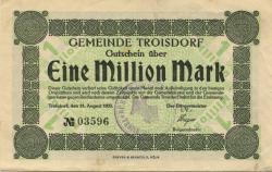 Troisdorf - Gemeinde - 21.8.1923 - 1 Million Mark