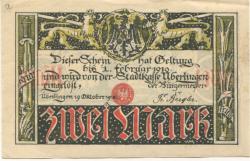 Überlingen - Stadt - 19.10.1918  - 1.2.1919 - 2 Mark 