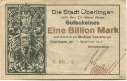 Überlingen - Stadt - 17.11.1923 - 1 Billion Mark 