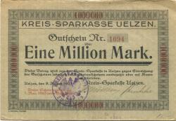 Uelzen - Kreis-Sparkasse - 8.8.1923 - 1.11.1923 - 1 Million Mark 