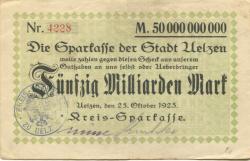 Uelzen - Kreis-Sparkasse - 25.10.1923 - 50 Milliarden Mark 