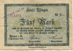 Usingen - Stadt - 1.11.1918 - 5 Mark 