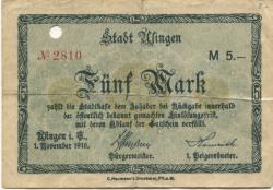 Usingen - Stadt - 1.11.1918 - 5 Mark 