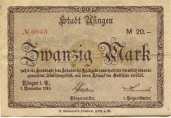 Usingen - Stadt - 1.11.1918 - 20 Mark 