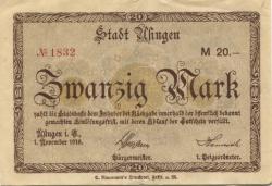 Usingen - Stadt - 1.11.1918 - 20 Mark 