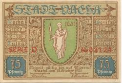 Vacha - Stadt - 18.10.1921 - 75 Pfennig 