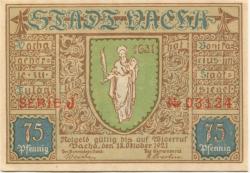 Vacha - Stadt - 18.10.1921 - 75 Pfennig 