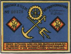 Vegesack (heute: Bremen) - 13.5.1921 - 50 Pfennig 