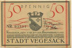 Vegesack (heute: Bremen) - 1.12.1921 - 50 Pfennig 