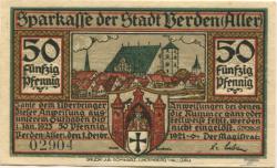 Verden - Stadt - 1.12.1921 - 50 Pfennig 