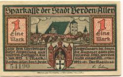 Verden - Stadt - 1.12.1921 - 1 Mark 