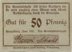Vienenburg (heute: Goslar) - Gemeinde - Juni 1921 - 50 Pfennig