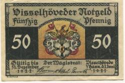 Visselhövede - Flecken - 1.6.1921 - 31.12.1922 - 50 Pfennig 