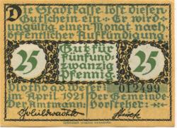 Vlotho - Stadt - April 1921 - 25 Pfennig 