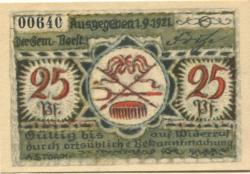 Volkstedt (heute: Rudolstadt) - Gemeinde - 1.9.1921 - 25 Pfennig 