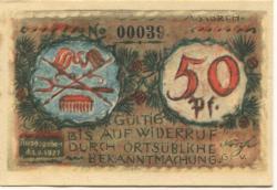 Volkstedt (heute: Rudolstadt) - Gemeinde - 1.9.1921 - 50 Pfennig 