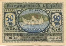 Volkstedt (heute: Rudolstadt) - Gemeinde - 1.9.1921 - 50 Pfennig 