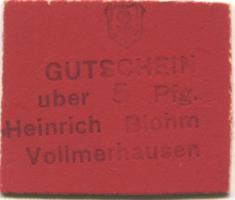 Vollmerhausen (heute: Gummersbach) - Blohm, Heinrich, Kolonialwaren - -- - 5 Pfennig 