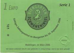 Waiblingen - Biergarten Schwaneninsel, Winnender Str. 4 - März 2006 - 30.9.2006 - 1 Euro 