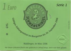 Waiblingen - Biergarten Schwaneninsel, Winnender Str. 4 - März 2006 - 30.9.2006 - 1 Euro 