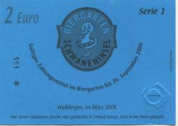 Waiblingen - Biergarten Schwaneninsel, Winnender Str. 4 - März 2006 - 30.9.2006 - 2 Euro 