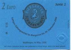 Waiblingen - Biergarten Schwaneninsel, Winnender Str. 4 - März 2006 - 30.9.2006 - 2 Euro
