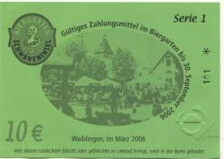 Waiblingen - Biergarten Schwaneninsel, Winnender Str. 4 - März 2006 - 30.9.2006 - 10 Euro 