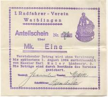 Waiblingen - 1.Radfahrer-Verein - - 1.8.1924 - 1 Mark 