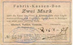 Walbach - Kiener, Jean Fils - 25.11.1914 - 2 Mark 