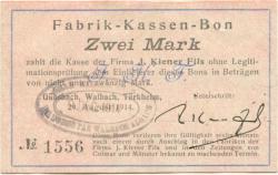 Walbach - Kiener, Jean Fils - 9.12.1914 - 2 Mark 