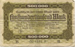 Wald (heute: Solingen) - Stadt - 5.8.1923 - 500000 Mark
