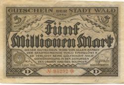 Wald (heute: Solingen) - Stadt - 5.8.1923 - 5 Millionen Mark 