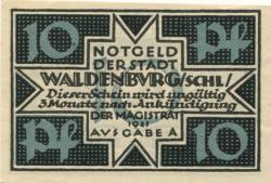 Waldenburg (heute: PL-Walbrzych) - Stadt - 1921 - 10 Pfennig