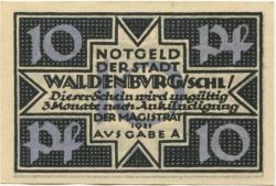 Waldenburg (heute: PL-Walbrzych) - Stadt - 1921 - 10 Pfennig