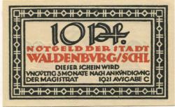 Waldenburg (heute: PL-Walbrzych) - Stadt - 1921 - 10 Pfennig