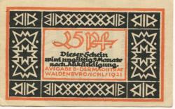 Waldenburg (heute: PL-Walbrzych) - Stadt - 1921 - 25 Pfennig