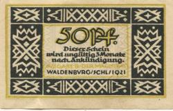 Waldenburg (heute: PL-Walbrzych) - Stadt - 1921 - 50 Pfennig