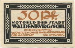 Waldenburg (heute: PL-Walbrzych) - Stadt - 1921 - 50 Pfennig