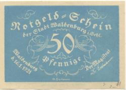 Waldenburg (heute: PL-Walbrzych) - Stadt - 16.1.1921 - 50 Pfennig