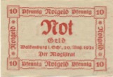 Waldenburg (heute: PL-Walbrzych) - Stadt - 20.8.1921 - 10 Pfennig